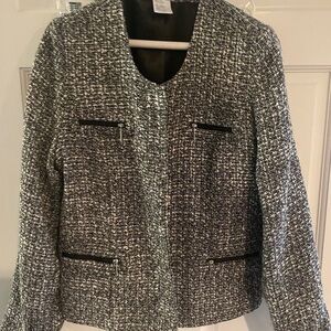 Soft Surroundings Black and White Textured Blazer